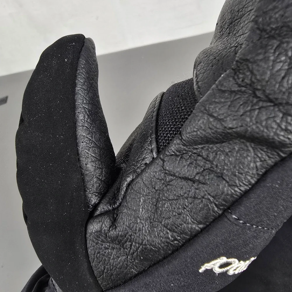 Marmot Primaloft Insulated Mittens Black Leather Palm Winter Snow Gloves Women S